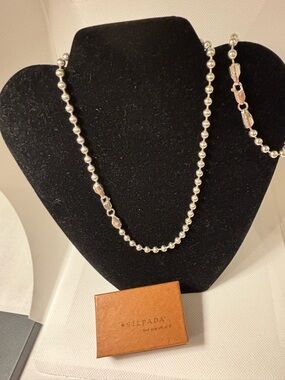 Silpada 925 5mm bead ball 16" necklace N0048 and 7 1/2" bracelet B0966